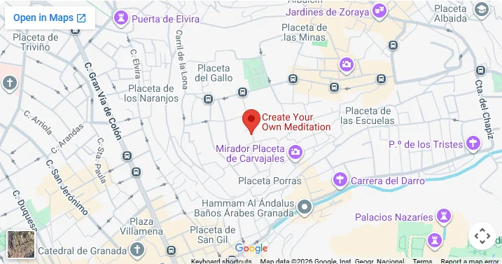 Map showing the Create Your Own Meditation studio in Granada. Opens Google Maps.